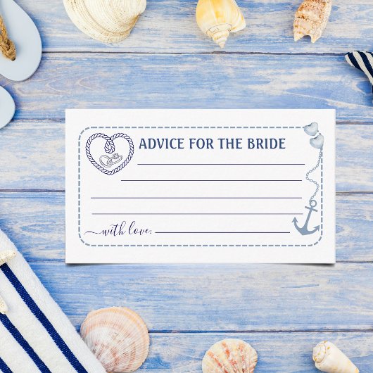 Nautical Advice for The Bride Bridal Shower Anchor Begleitkarte