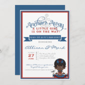 Nautical African American Baby Shower Einladung (Vorne/Hinten)