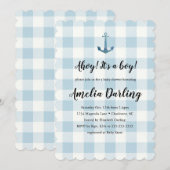 Nautical Ahoy Baby Boy Baby Shower Einladung (Vorne/Hinten)