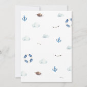 Nautical Ahoy Baby Dusche Einladung (Rückseite)