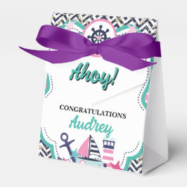 Nautical Ahoy Baby Shower 3"w x 1.5"l x 3.25"h Geschenkschachtel