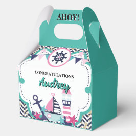 Nautical Ahoy Baby Shower 4.5"w x 2.75"l x 5.5"h Geschenkschachtel