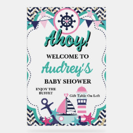 Nautical Ahoy Baby Shower Acrylschild