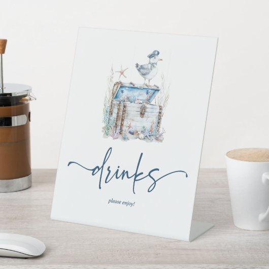 Nautical Ahoy Baby Shower Drinks Sockelschild (In SItu)