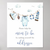 Nautical Ahoy Baby Shower Envelope Station Poster (Vorne)