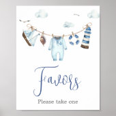 Nautical Ahoy Baby Shower Favoriten Poster (Vorne)