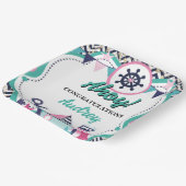 Nautical Ahoy Baby Shower Pappteller (Gewinkelt)