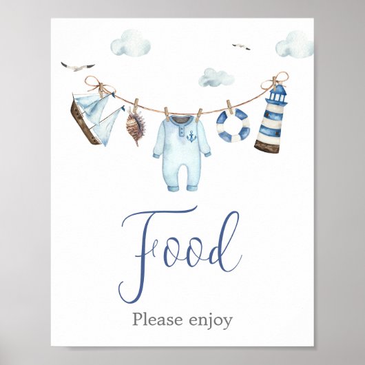 Nautical Ahoy Baby Showfood Poster (Vorne)