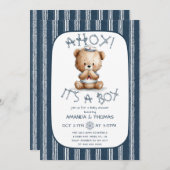 Nautical Ahoy Bear Boy Baby Dusche Einladung (Vorne/Hinten)