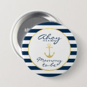 Nautical Ahoy, eine Babydusche mit Mama-zu-be-Kind Button (Vorne & Hinten)
