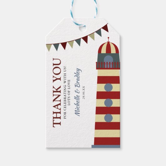 Nautical Ahoy! Es ist ein Baby-Dusche Vielen Dank Geschenkanhänger (Vorderseite)