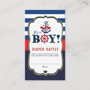 Nautical Ahoy Es ist ein Baby-Dusche Windeln Winde Begleitkarte