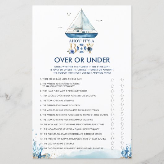 Nautical Ahoy Es ist ein Junge, der über oder unte (Vorderseite)