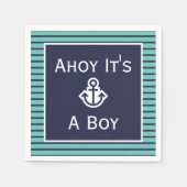 Nautical Ahoy Es ist ein Junge gestreift Napkins Serviette (Vorderseite)