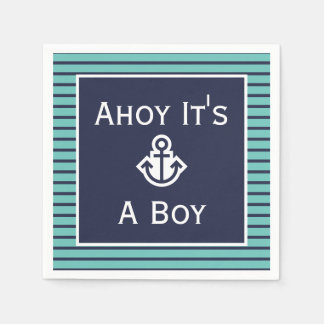 Nautical Ahoy Es ist ein Junge gestreift Napkins Serviette
