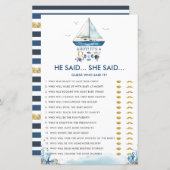 Nautical Ahoy Es ist ein Junge, sagte er sagte, si (Vorne/Hinten)