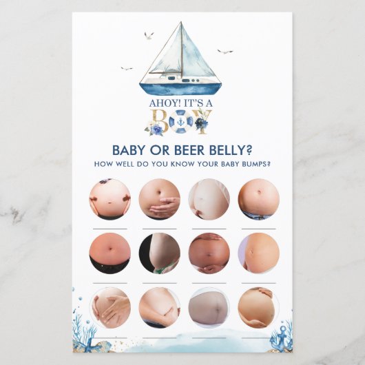 Nautical Ahoy Es ist ein Junge, was in deinem Hand (Vorderseite)