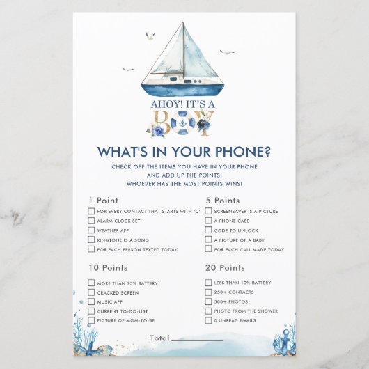 Nautical Ahoy Es ist ein Junge, was in deinem Hand (Vorderseite)