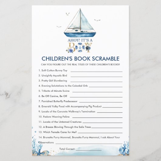 Nautical Ahoy Es ist ein Kinderbuch Scramble (Vorderseite)