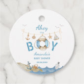 Nautical Ahoy Es ist eine Baby-Dusche Geschenkanhänger (Vorderseite)