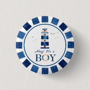 Nautical Ahoy! Es ist eine Baby-Leuchtturm-Kinderd Button