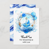 Nautical Ahoy: Kindermädchen Kinderdusche Dankeskarte (Vorne/Hinten)