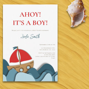 Nautical Ahoy seine Baby-Dusche Einladung