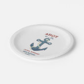 Nautical Ahoy seine Jungen Baby Dusche Einladung Pappteller (Schrägansicht)