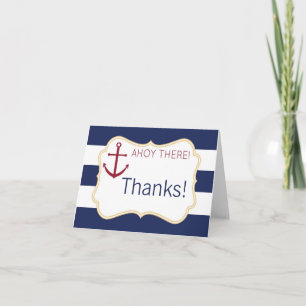 Nautical Ahoy There Babydusche Danke Karte