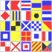 Nautical Alphabet Segelflagge Auto Decks Aufkleber (Vorderseite)