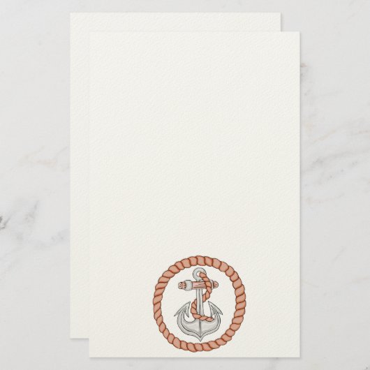 Nautical Anchor 1 Stationery Briefpapier (Vorne/Hinten)