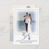 Nautical Anchor 2 Foto Wedding Script Vielen Dank Dankeskarte (Vorne/Hinten)