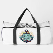 Nautical Anchor Adventure Travel monogram personal Duffle Bag (Rückseite)