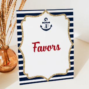 Nautical Anchor Ahoy Gift Favoriten Table Party Si Sockelschild