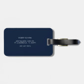 Nautical Anchor and Boat Name Minimalist Gepäckanhänger (Rückseite horizontal)