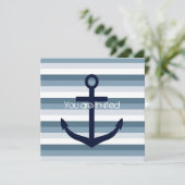 Nautical Anchor Baby Dusche Einladung (Stehend Vorderseite)