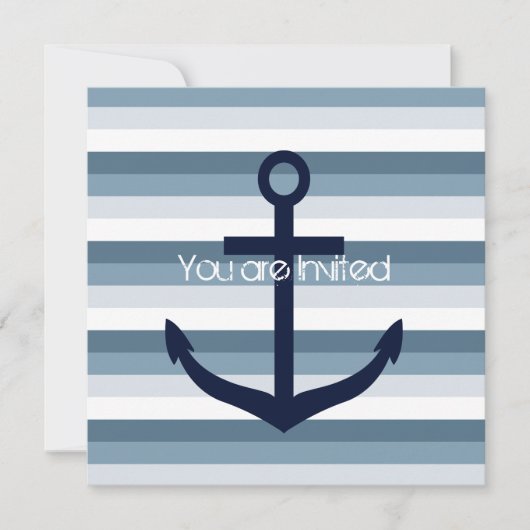 Nautical Anchor Baby Dusche Einladung (Vorderseite)
