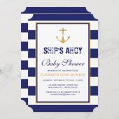 Nautical Anchor Baby Dusche Einladung (Vorne/Hinten)