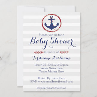Nautical Anchor Baby Dusche Einladung