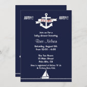 Nautical Anchor Baby Dusche :Einladung Einladung (Vorne/Hinten)