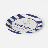 Nautical Anchor Baby Dusche Pappteller (Schrägansicht)