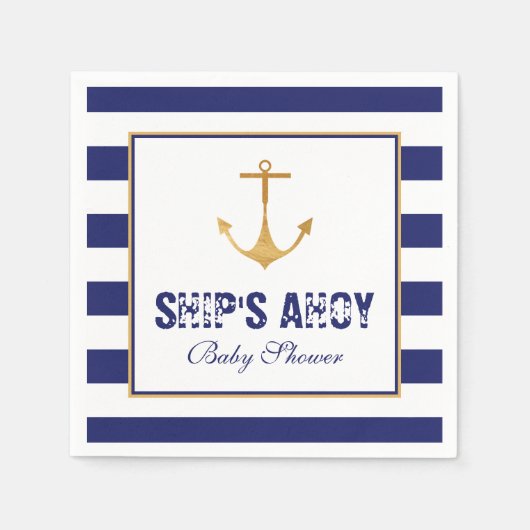 Nautical Anchor Baby Dusche Serviette (Vorderseite)