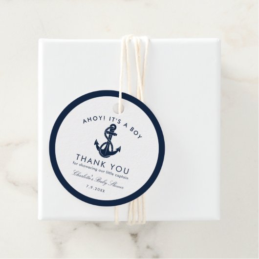 Nautical Anchor Baby Dusche Vielen Dank Geschenkanhänger (Beispiel)