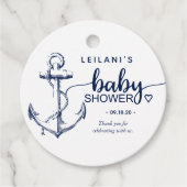 Nautical Anchor Baby Dusche weiß Geschenkanhänger (Vorderseite)