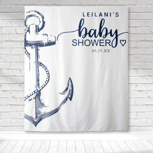 Nautical Anchor Baby Dusche weiß Wandteppich