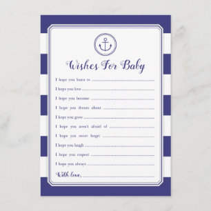 Nautical Anchor Baby Dusche Wünsche für Baby Einladung