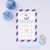 Nautical Anchor Baby Shower Bingo Spiel rosa & Mar Flyer (Einzeln)