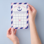 Nautical Anchor Baby Shower Bingo Spiel rosa & Mar Flyer (Handgriff)
