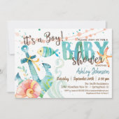 Nautical Anchor Baby Shower Einladung, Boy Einladung (Vorderseite)