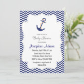 Nautical Anchor Baby Shower Einladung Navy Blue (Stehend Vorderseite)
